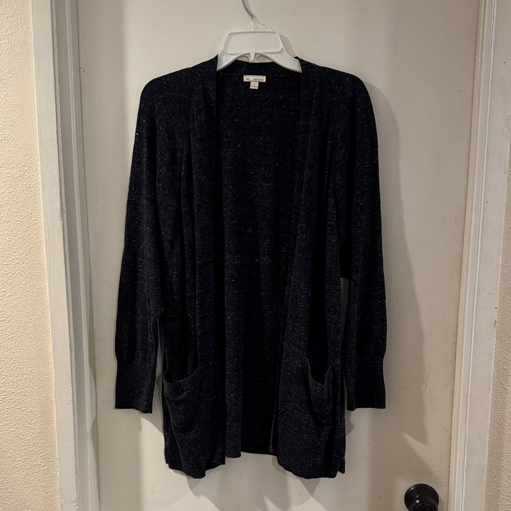 GAP Black/Charcoal Open-Front Cardigan